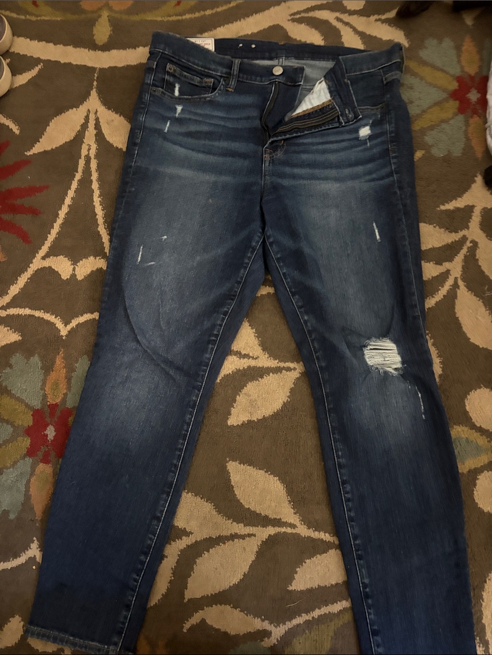 GAP Distressed Dark Blue Skinny Jeans